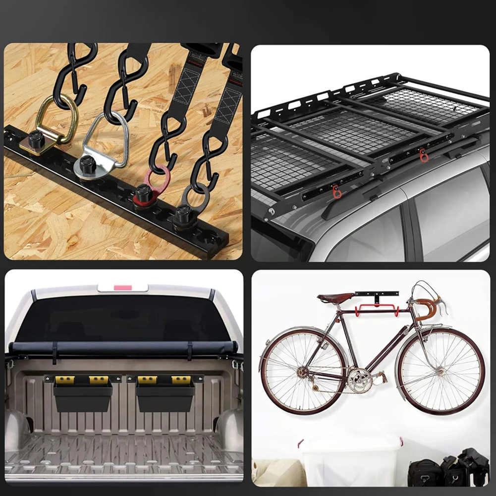 8Pcs L-Track Double Lug Bearing 6000 LBS Threaded Rail Stud Nut L Track Threaded Stud for Truck Bed Trailer Cargo Control Pickup