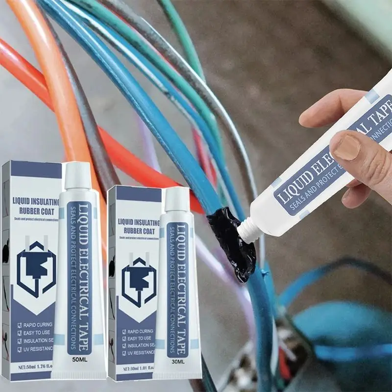 30Ml/50Ml Isolamento Liquido Nastro Elettrico Pasta Per Tubi Gomma Veloce Fisso Colla Sigillante Isolante A Secco Protezione Uv Impermeabile