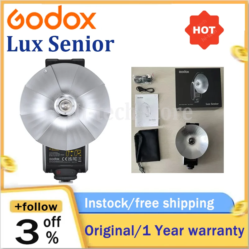 Godox Lux Senior Retro Blitzgerät - Vintage Kamerablitz GN14 Mit 6000K Für Canon Nikon Sony