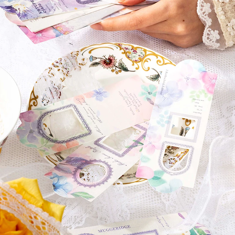 

10Pcs border card literary Stickers borders geometric shapes Decorative backing paper scrapbooking DIY background 182*85mm