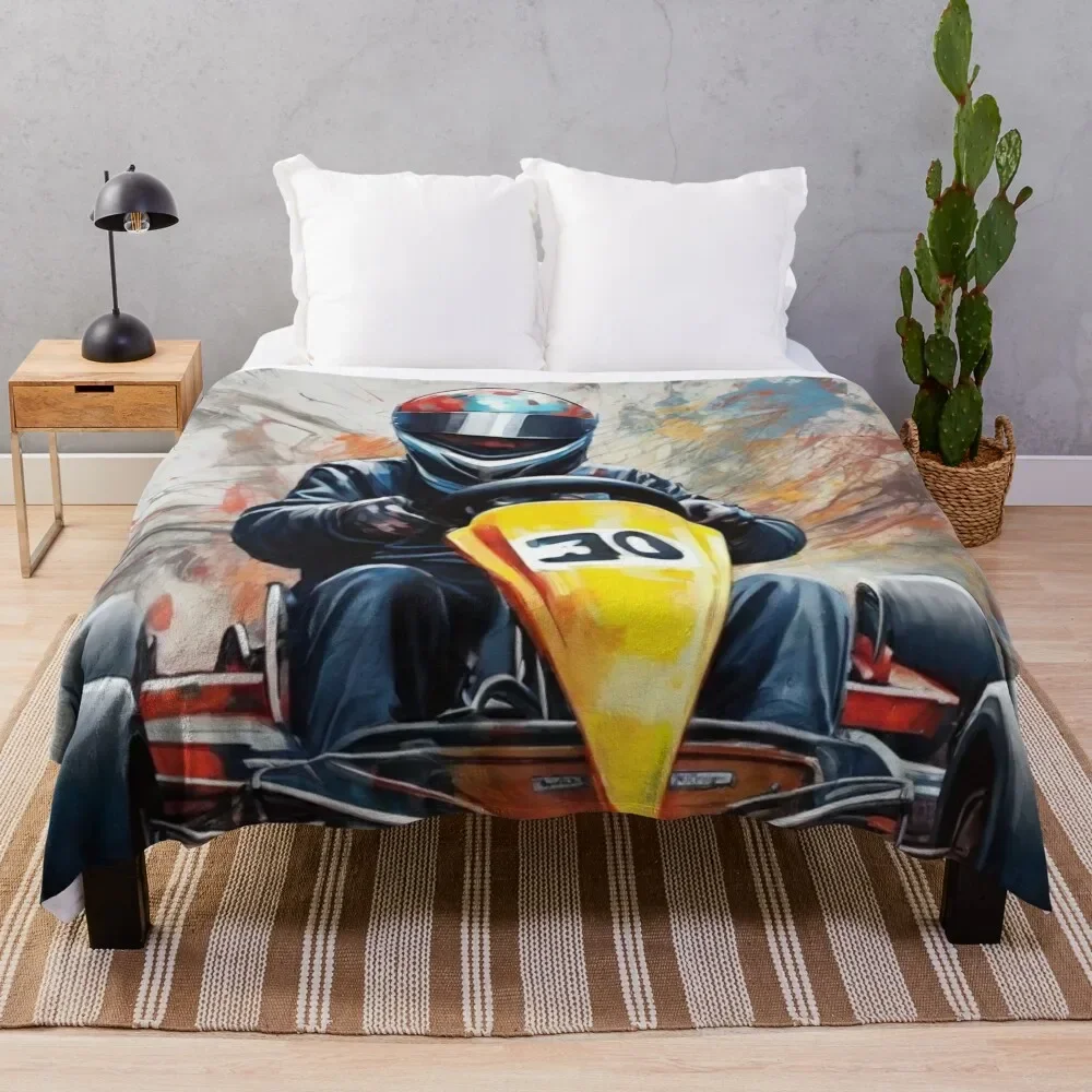 

Go Kart in Action Throw Blanket Luxury St Decorative Throw manga Blankets