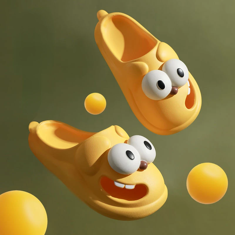 Women'S Cartoon Slippers Summer Beach Cloud Big Eyes Dog Kawaii Slides Sandals Funny Flip Flops Indoor Outdoor Soft Non Slip