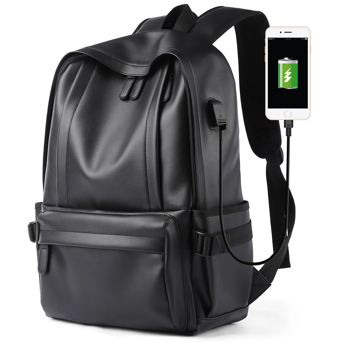 Mochila de couro resistente gua para homens saco do laptop 14 inch mochila-de-couro-resistente-gua-para-homens-saco-do-laptop-14-inch