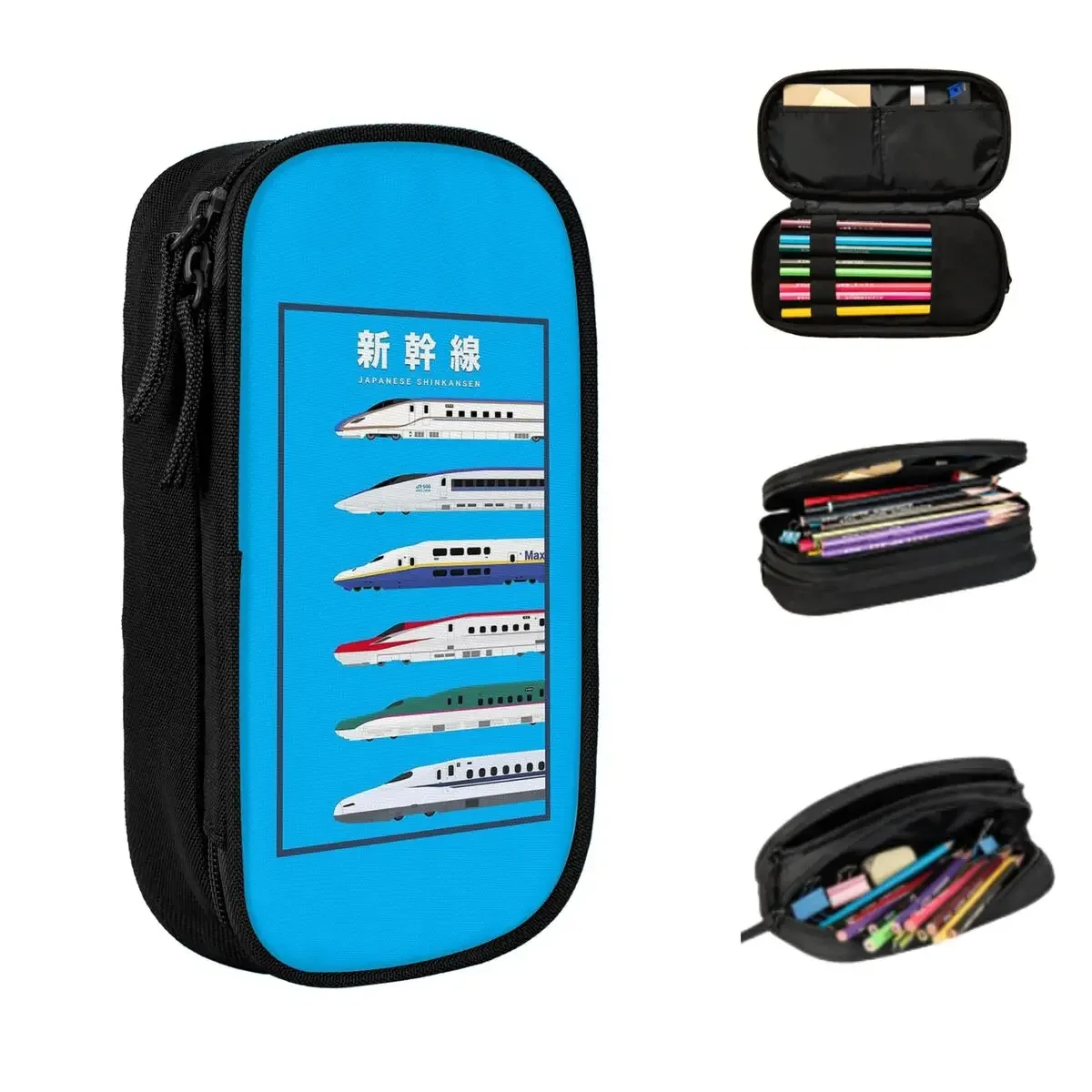 Japanese Shinkansen Bullet Trains Pencil Cases Large Storage Pen Bags Pen Box Pencil Pouch For Boys Girls Students Stationery