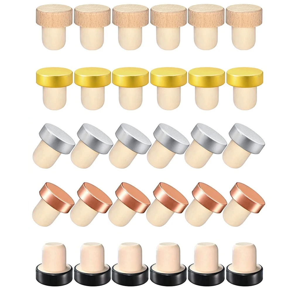 

30PCS Wine Bottle Cork Stopper T Shaped Wine Stopper Tasting Cork Replacement Reusable Cork Glass Beer Bottle Sealing