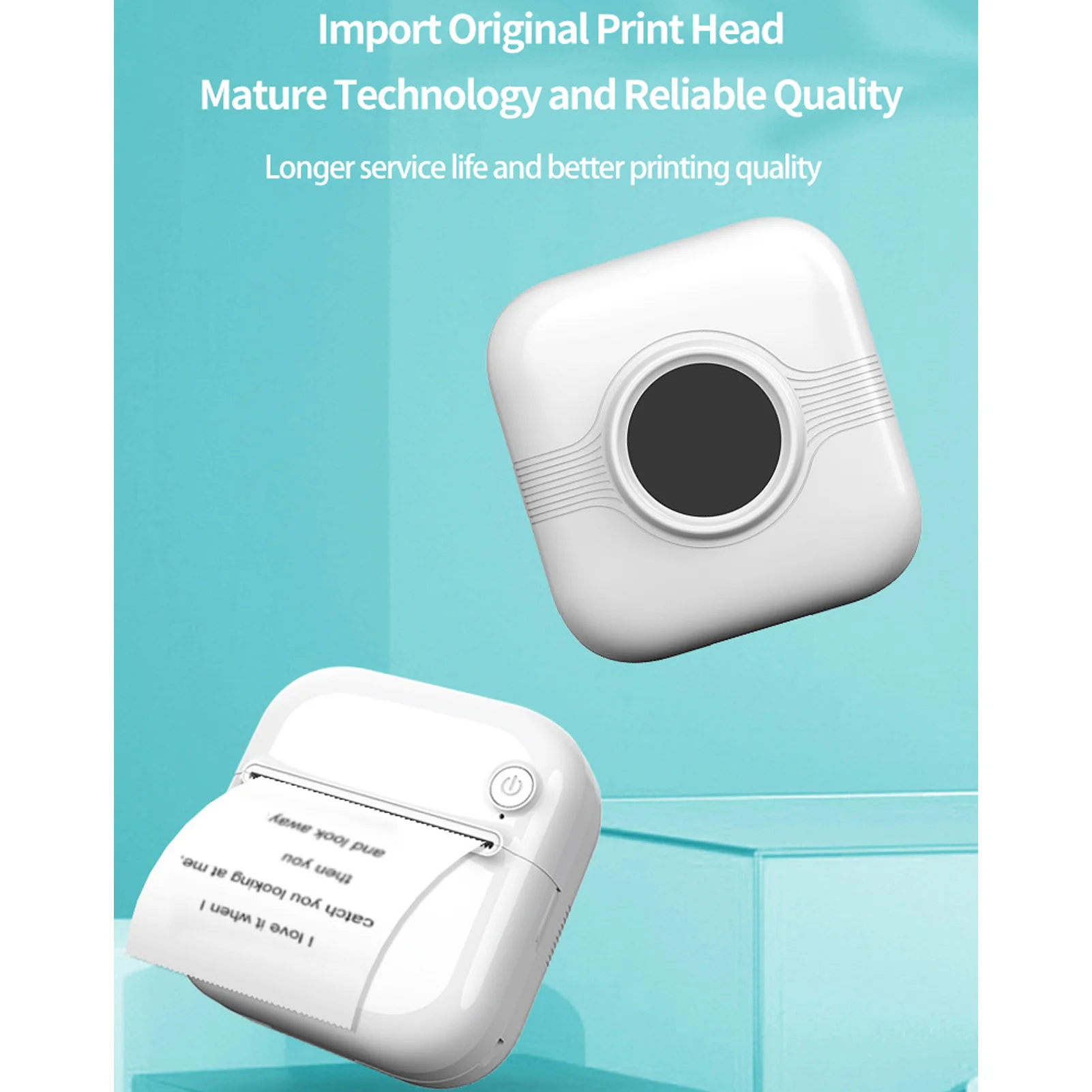 A33 Inkless  Printer Portable Thermal Printer 1000mAh Type C Inkless Bluetooth  Phone Printer for Journal Photos Notes