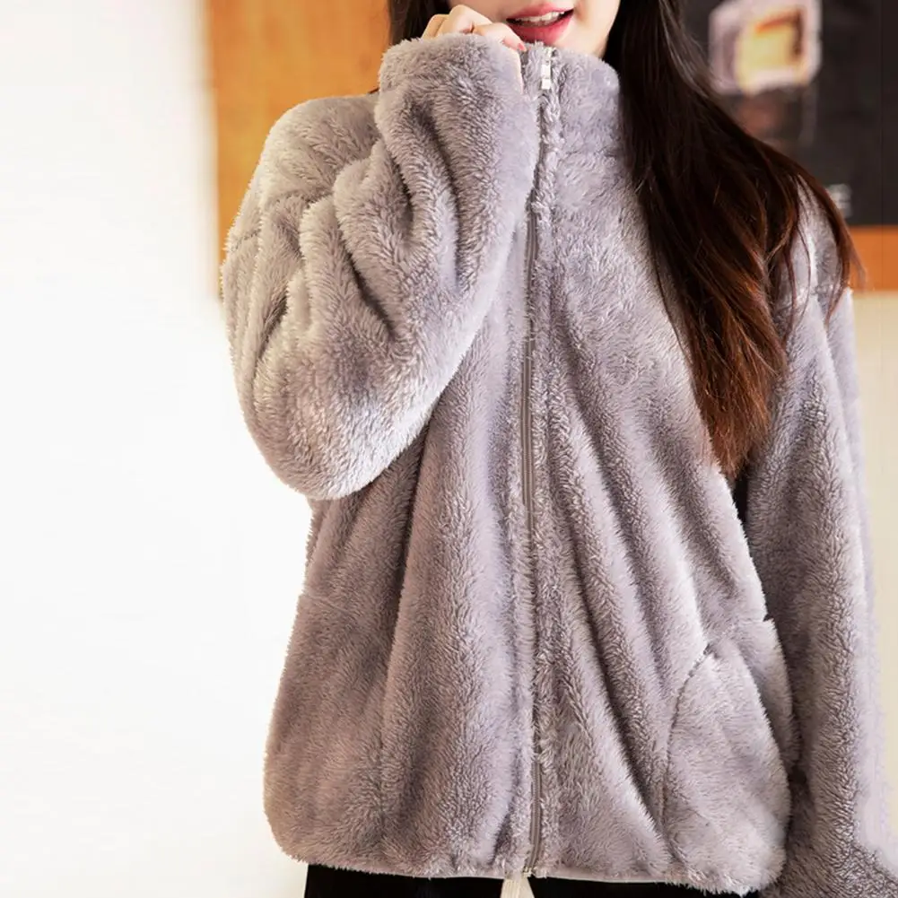 

Women Winter Coat Stylish Winter Coats for Women Soft Warm Protective with Stand Collar Zipper Closure Pockets Women Jacket