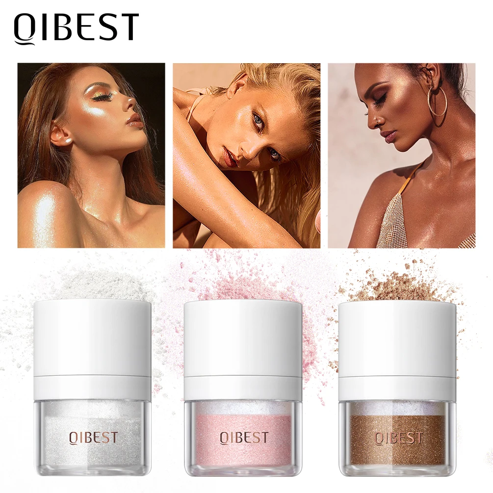 Diamond Glitter Highlighter Powder Shiny Pearlescent High Gloss Illuminating Powder Long-Lasting Face Makeup For Body Hair Blush 2
