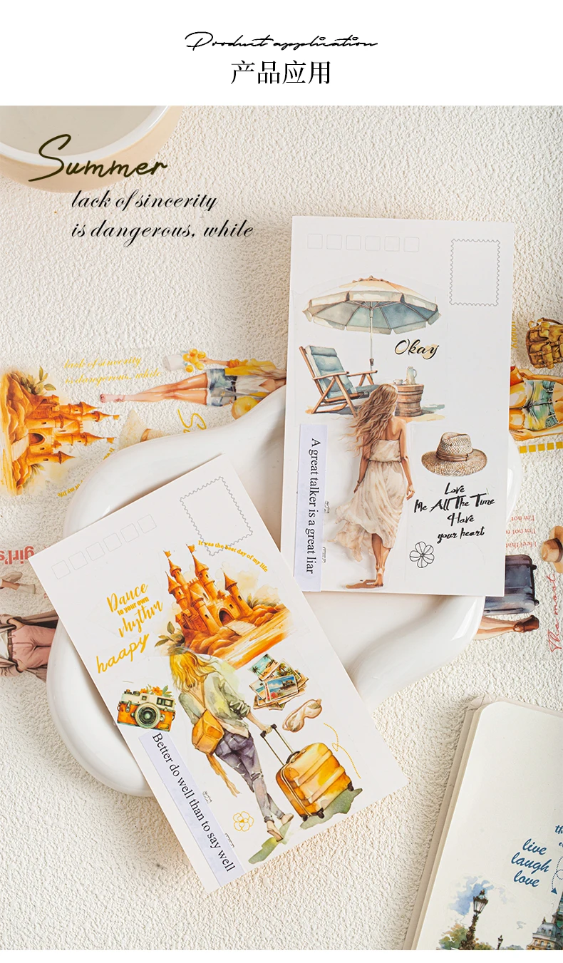 55mm*2m PET Reisenden Klebeband Mädchen Aufkleber Dekorative Collage Kleber Diy Scrapbooking handgemachte Masking Tape – Detail 9