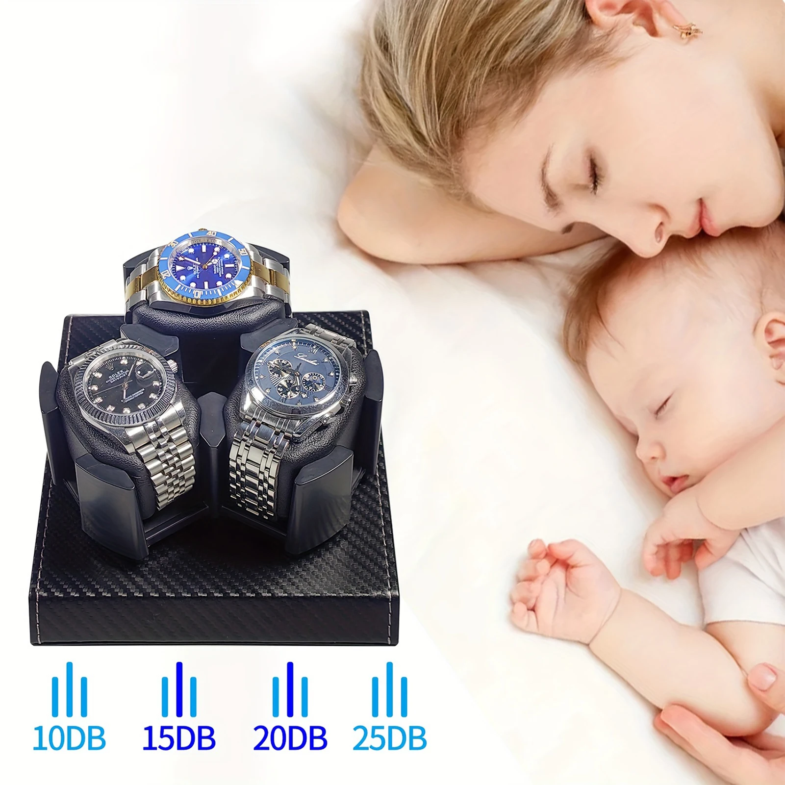 3 Slot Watch Winder Box Automatic Watch Winder for Men's and Women's Watch Storage Case with USB Cable Power Supply 1pc watch winder watch display case