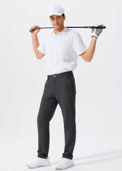 Men's Casual Golf Pants, Stretch Slim Straight Lightweight Quality Business Pants Golf Sports Trousers 30-34 Inseam Length 1