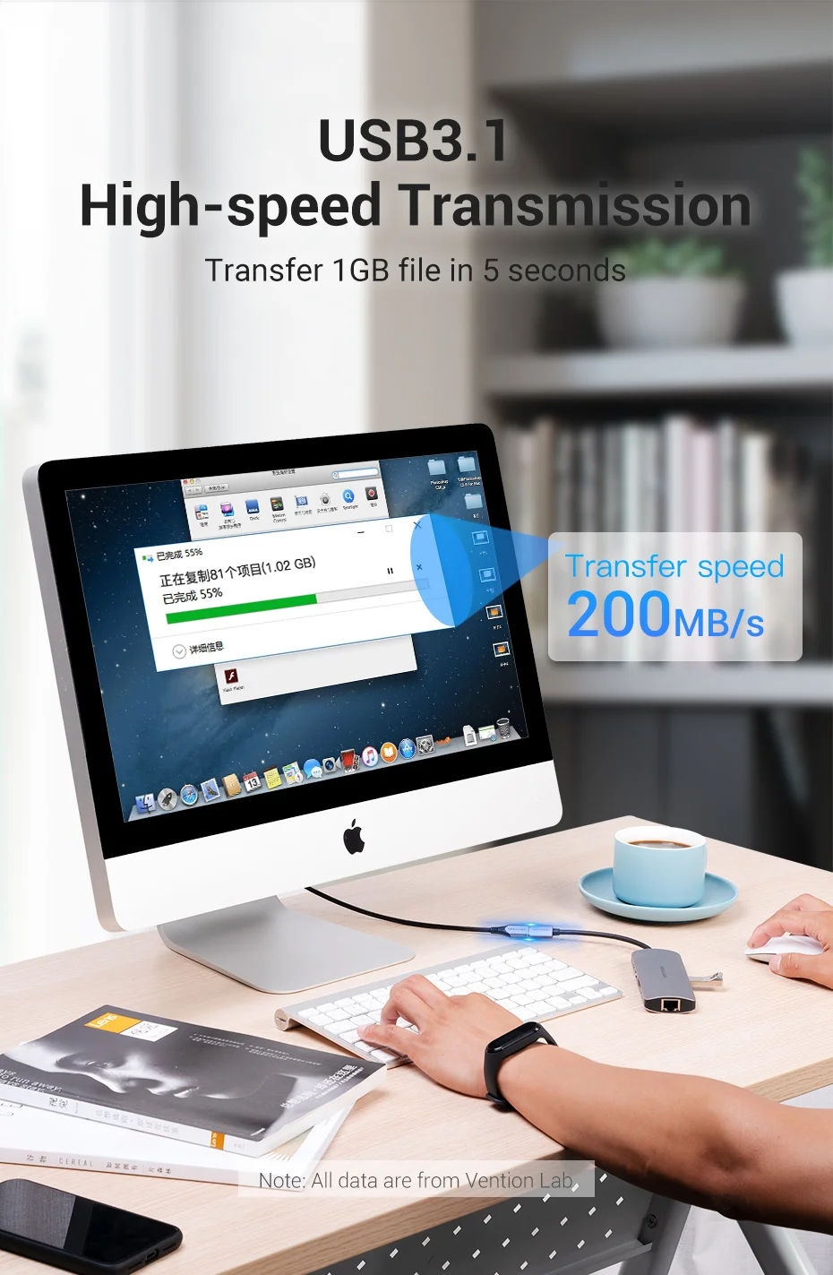 VENTION-USB Cabo de Extensão Tipo C para