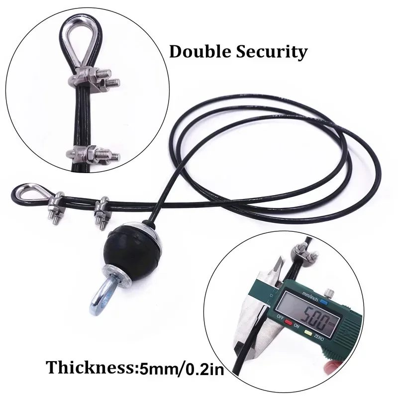 2M-5M Fitness Equipment Accessories Steel Rope Adjustable PU Pull-lock Integrated Trainer High Wear-resistant Steel Rope 4