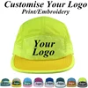 Custom Logo Fluorescent Baseball Caps For Men Women Quick Dry Flat Brim 5 Panel Snapback Hats Adjustable Hip Hop Skateboard Cap 1