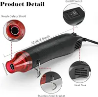 Hot Air Gun 300W Electric Heat Blower Tool Kit for DIY Shrink Tubing Soldering Wrap Plastic Rubber Stamp with heat shrik tube 2