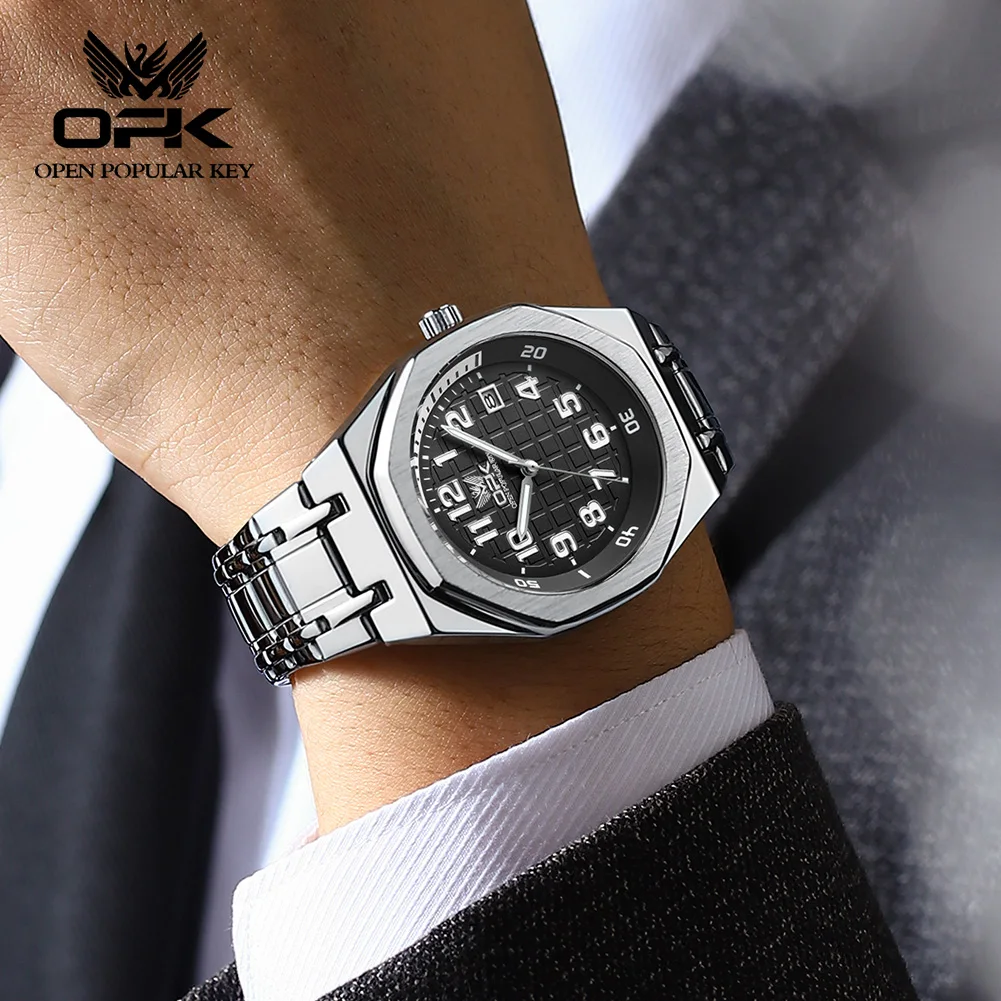 OPK brand watch waterproof quartz watch steel strip men's watch 8158 2