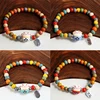 Cute Lucky Cat Bracelet For Women Girls Adjustable Colorful Beaded Bracelets Chinese Style Ceramics Cat Pendant Bracelet Jewelry 4