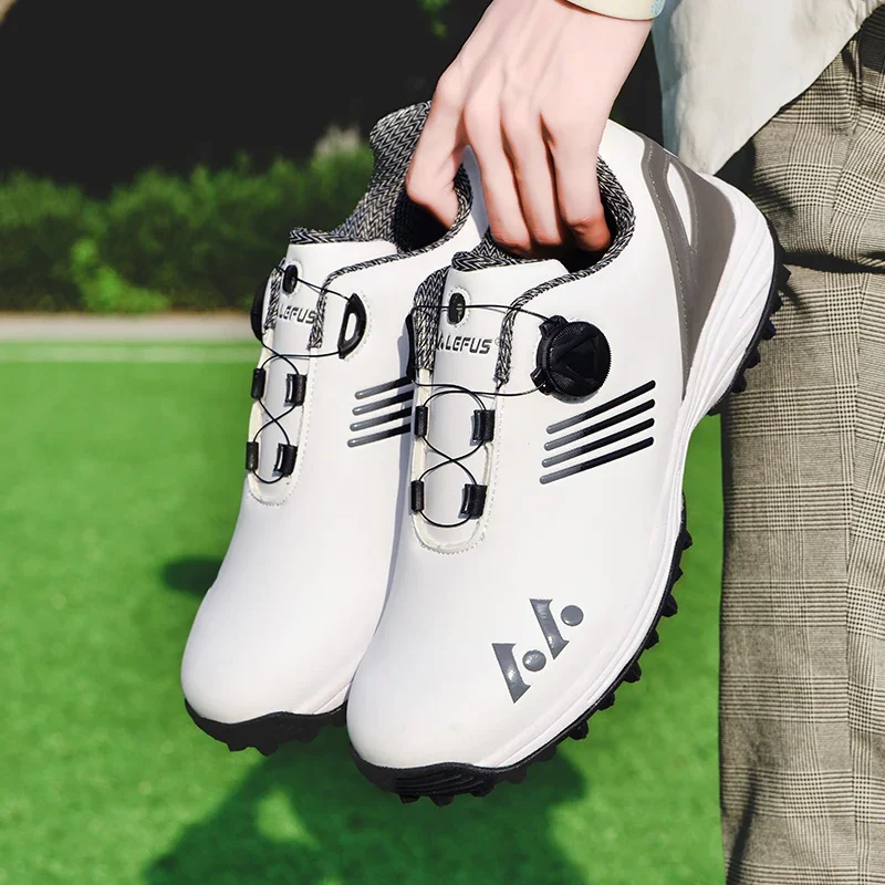 Zapatos De Golf Profesionales Para Hombre, Zapatillas Con Picos De Golf Resistentes Al Agua, Color Blanco y Negro, Entrenadores