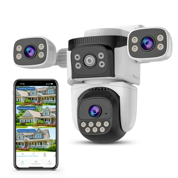 VSTARCAM 6MP 2K Three-Lens Security Camera Outdoor, 360° View, Human Detection, Color Night Vision, Pan & Tilt,Two-Way Audio 1