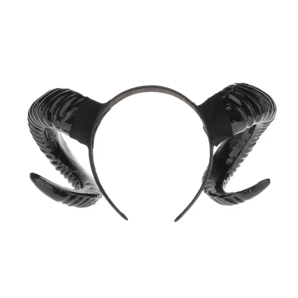 Novelty Adult Ox Bull Devil Horn Headband Plastic Elastic Band Fancy Dress Accessory for Halloween Carnival Hen Night Party