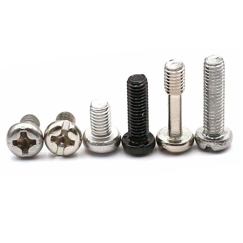 

100Pc M3 Galvanized/Nickel Steel Small Phillips Flat Countersunk Cross Round Pan Head Machin Screw Wood Bolt L=3/4/4.5/5/6/6.5mm