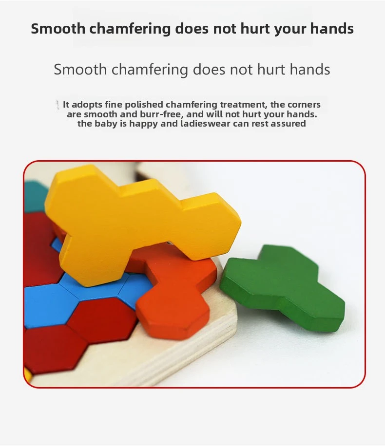 Montessori Holzpuzzles Vorschule Tangram Board Form Match Puzzle Gehirn IQ Testspiel Lernspielzeug für Kinder – Detail 5