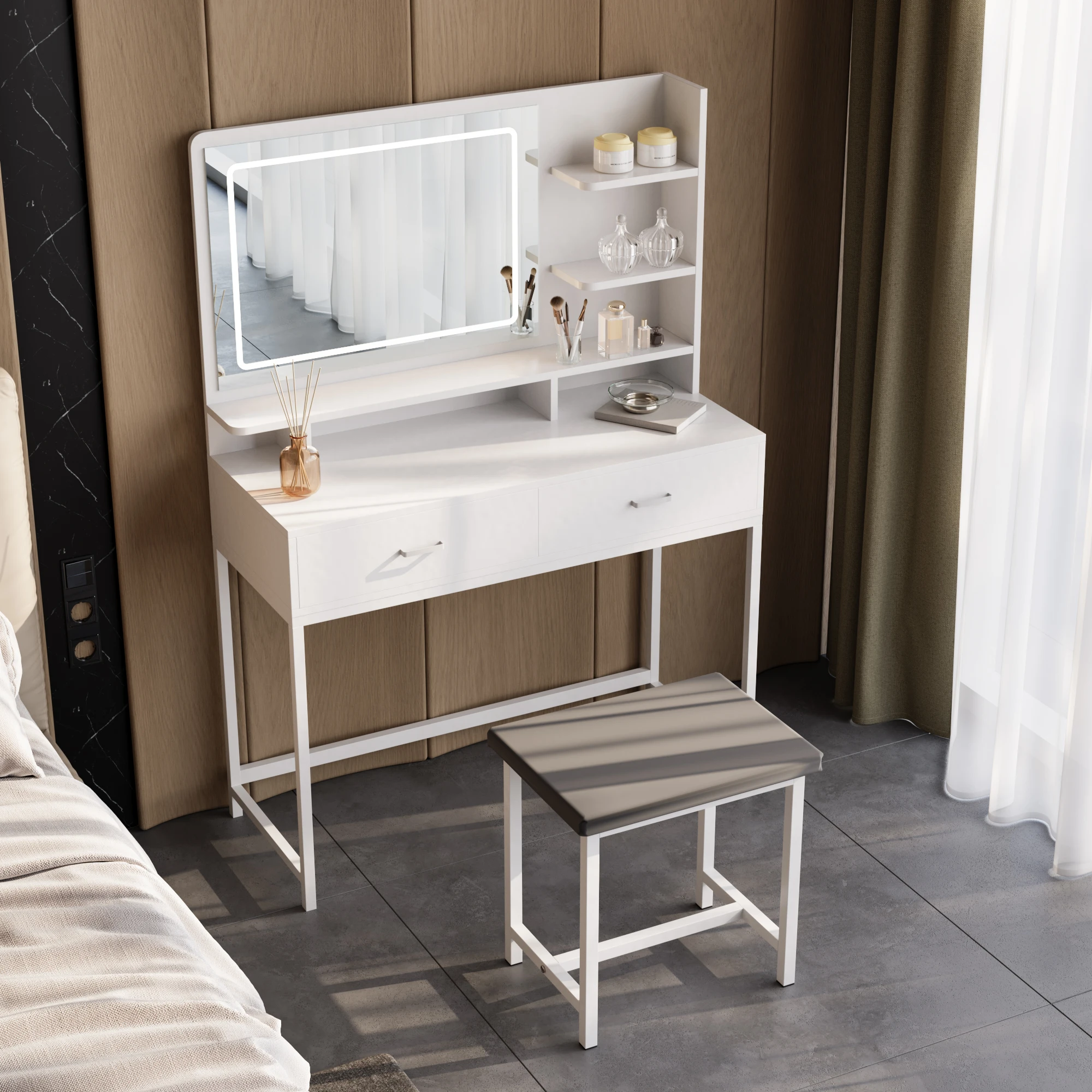 طقم مقعد لخزانة غرفة النوم المنزلية من AnneFish مع...