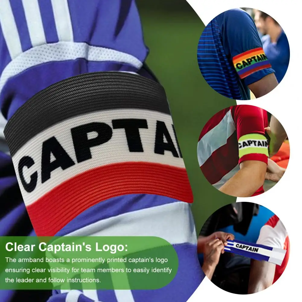 Captain Armband Fastener Tape Printed Elastic Arm Strap Team Leaders Football Rugby Basketball Captain Band football armband soccer arm band