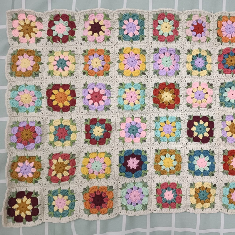 DIY 크로 셰 뜨개질 여러 가지 빛깔의 컵 받침 광장 DIY 창조 바느질 의류 레이스 담요 장식 수제 컵 패드 8cm 패치