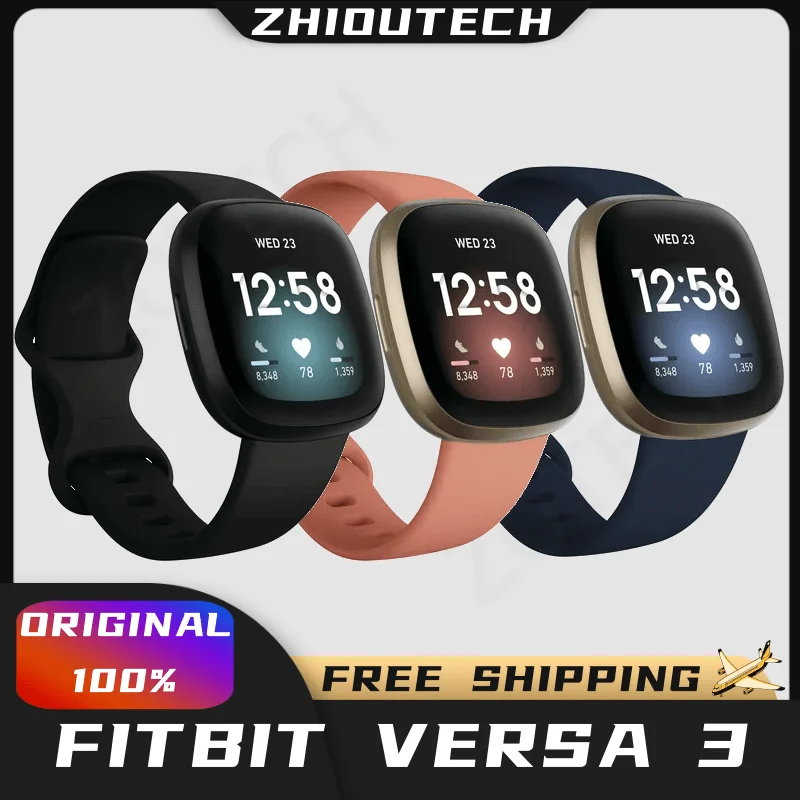 Original Fitbit Versa 3 Smartwatch Waterproof Sport Smart Watch Heart