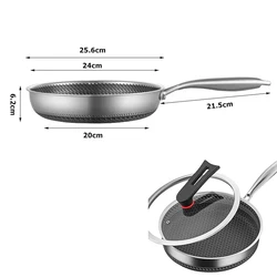 Enhanced Stainless Steel Nonstick Frying Pan with Lid (25.6cm with lid)