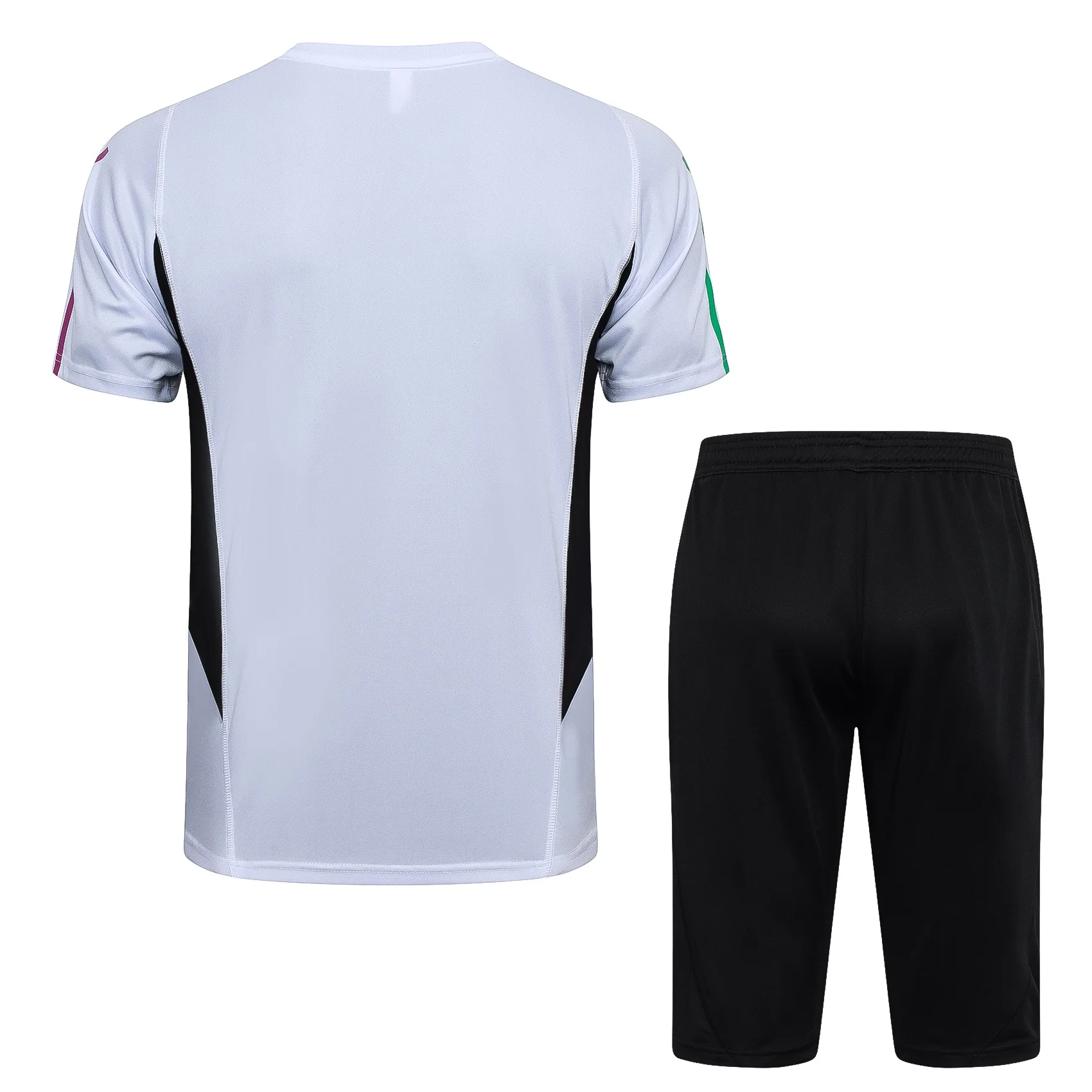 Adidas Soccer Jerseys Men Short-sleeved Cropped Trousers Breathable Comfortable Trendy Training Suit White Black