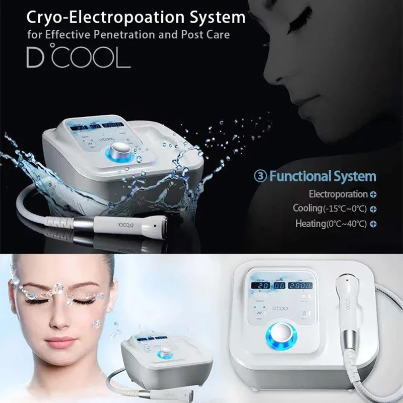 New Cool and Hot Skin Rejuvenation D-Cool Cryo Facial Cooling Massager D-cool Electroporation ION Facial Care Beauty Equipment 5