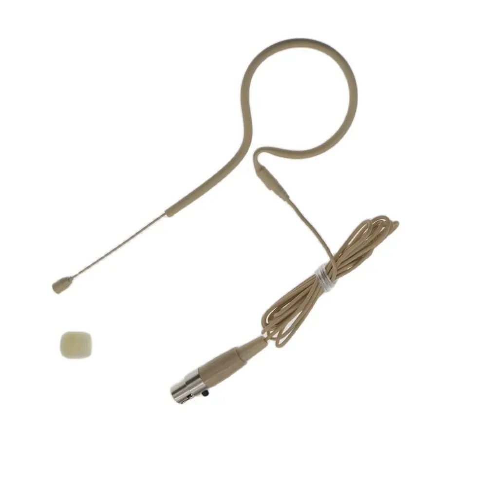 

Beige Single Earhook Head Mic Headset Microphone for Shure Wireless TA4F 4pin Mini XLR ULX SLX PGX GLX QLX Digital System