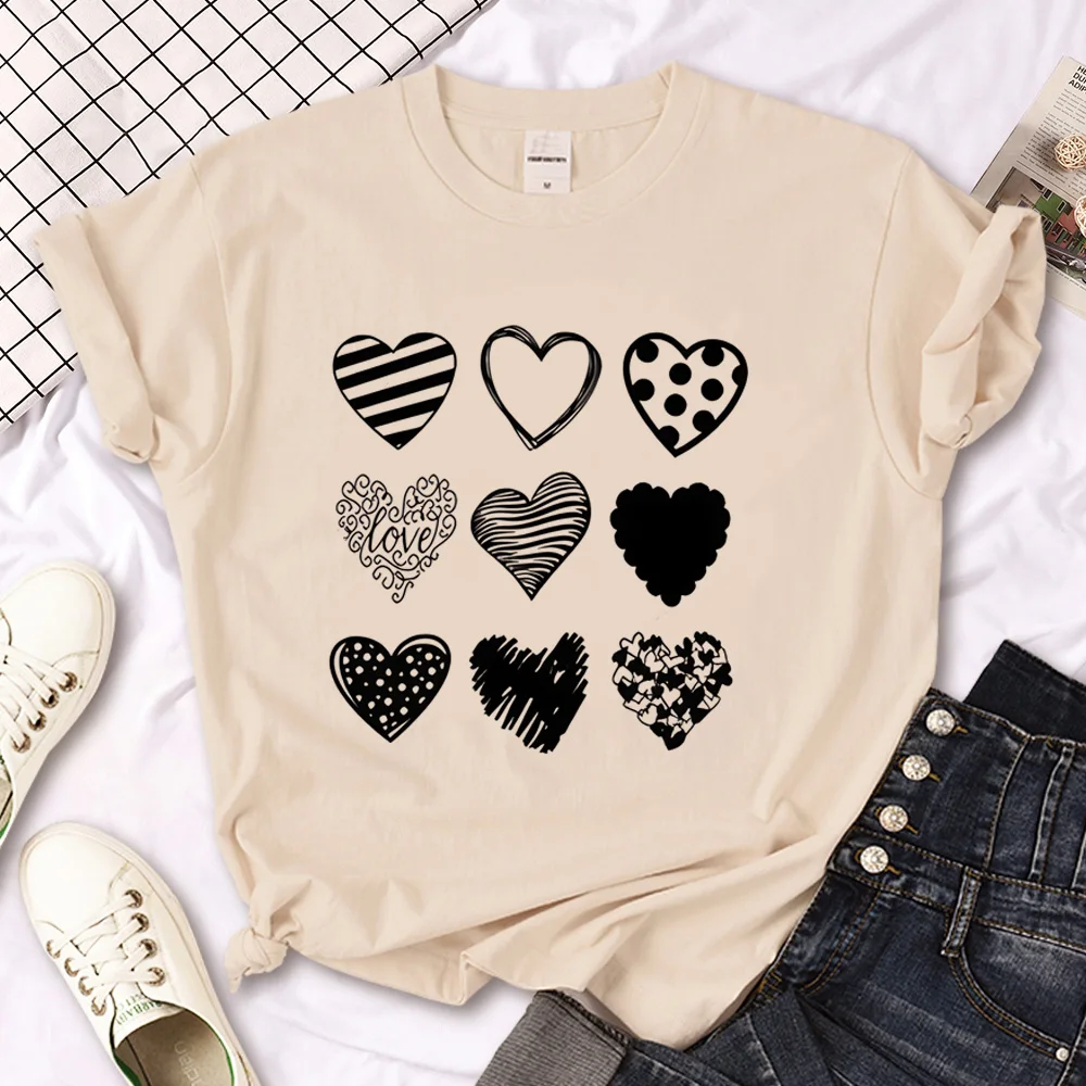 

Leopard Love Heart t-shirts women funny top female harajuku funny y2k clothing