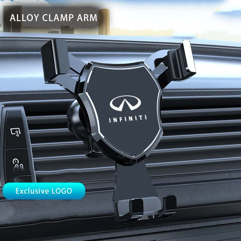 

Ventilated Car Mount with Hook Clip 360° Rotating Car Phone Holder For Infiniti QX70 Q70L QX50 Q50L QX60 Q60L QX55 Accessories