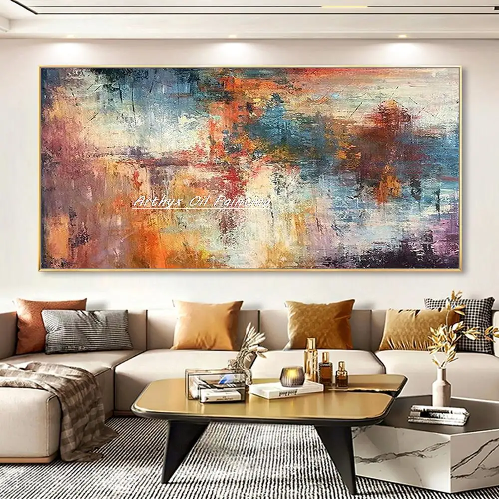 

Arthyx,Modern Abstract Oil Painting On Canvas,Handmade Thick Texture Wall Art Picture For Living Room Home Decoration Best Gifts