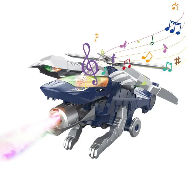 

Airplane Toy Dinosaur Toddler Toys Dino Transforming Toys With Light Music And Spray Effect Automatically Avoid Obstacles For Bo