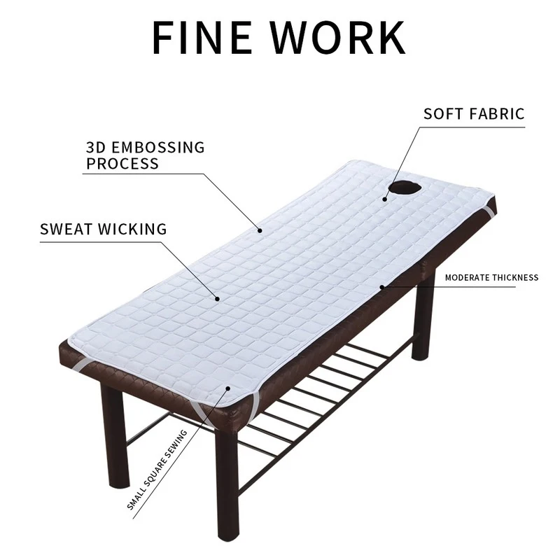 Soft Polyester Massage Table Bed Sheet Elastic SPA Treatment Cover   Relaxation Beauty Salon Mattress With Face Hole Salon Couch 2