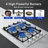 30" NG/LPG Gas Cooktop 4 Sealed Burners Stainless Steel 18000BTU Max 3