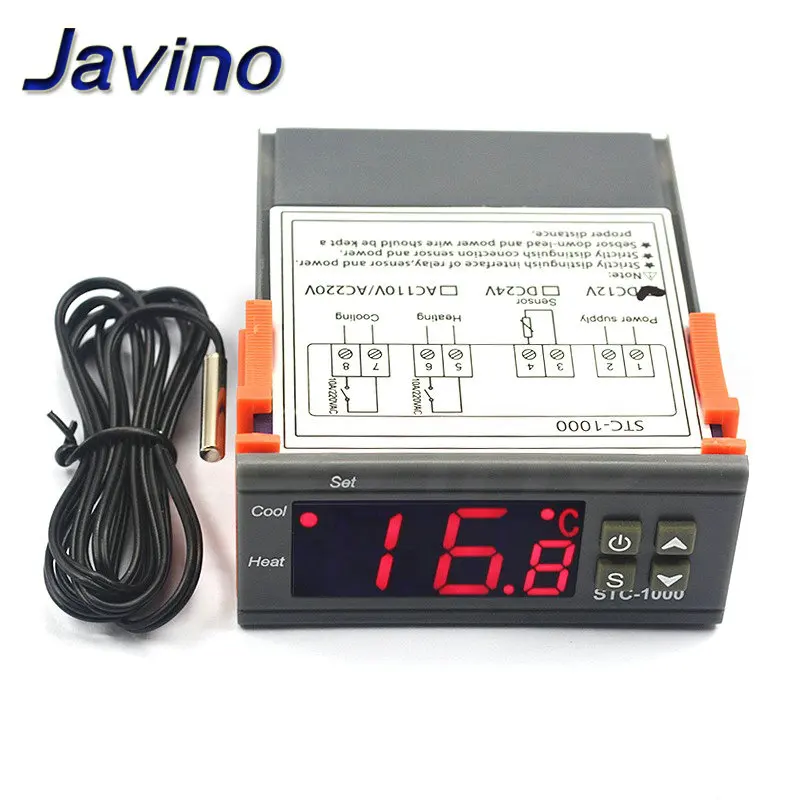 Advanced Digital Temperature Controller Thermostat with LED Display and Heating/Cooling Relay