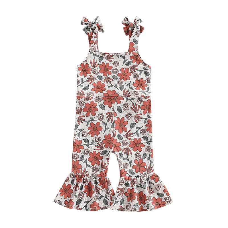 

Fashion Newborn Infant Rompers Kids Baby Girls Floral Print Sleeveless Shoulder Strap Jumpsuit Outfit Overalls Clothes