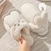Women Winter Warm Slippers Men Cartoon Rabbit Furry Thick Soled Slides Couples Home Cotton Sandals Adult Non-Slip Faux Fur Shoes 5