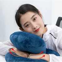 Compact Size Comfortable Office Lunch Desk Break Cushion Pillow Hollow Design Breathable Power Lazy Nap Pillows 2