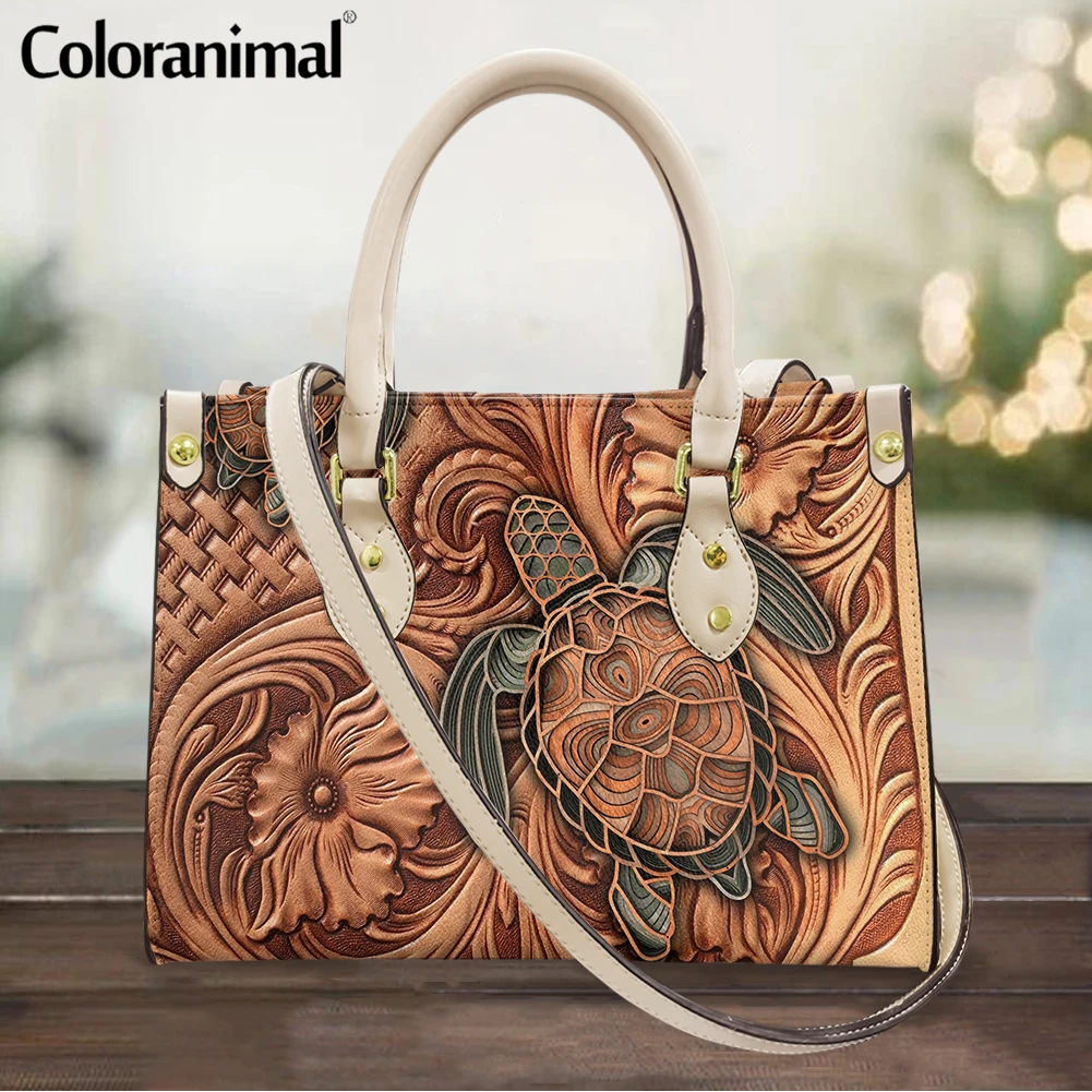 Polynesian Tribal Printed Crossbody Bag for Women Hawaiian Hibiscus Flower  with Tattoo Sea Turtle Pattern Leather Handbag Female - AliExpress