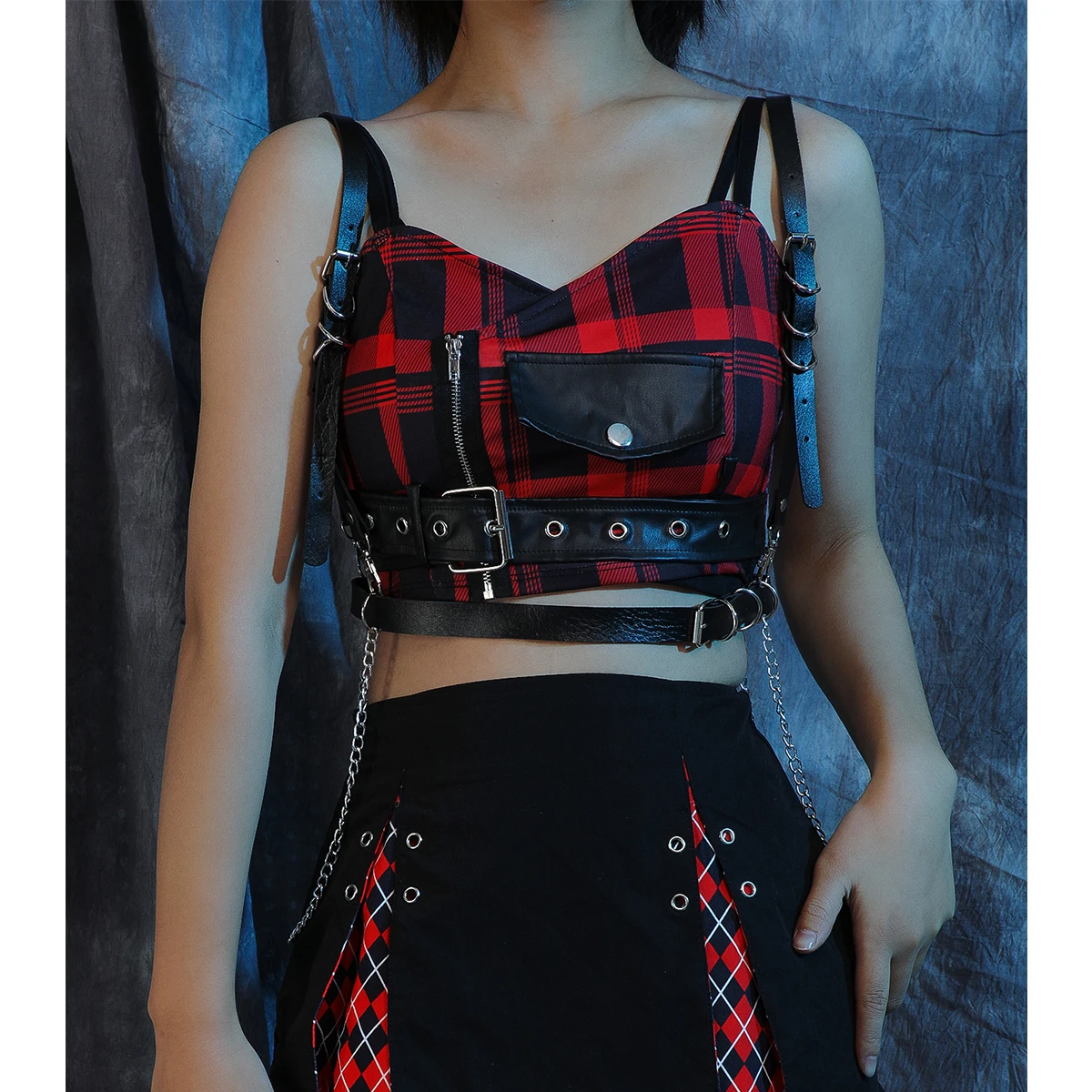 Gothic Women Pu Leather Belt With Chain Hiphop Sexy Body Harness Adjustable Waist Belt Set Dress Jeans Accessories Harajuku New