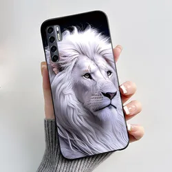 Stylish Shockproof Protective Phone Case with Fashionable Flower Pattern - Soft Black Cover for TCL 20 Pro 5G (HEI - TPU102)