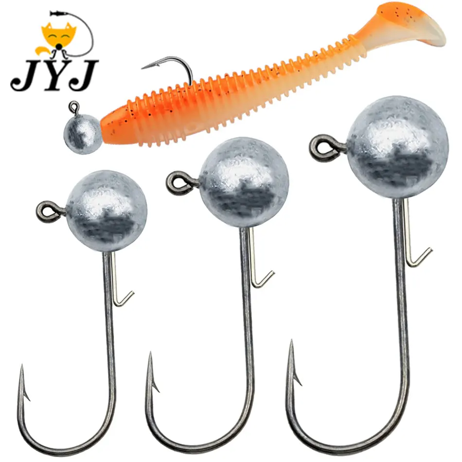20 hameçons jigging head 1g à 20g pour bass brochet - leurres souples pêche verticale
