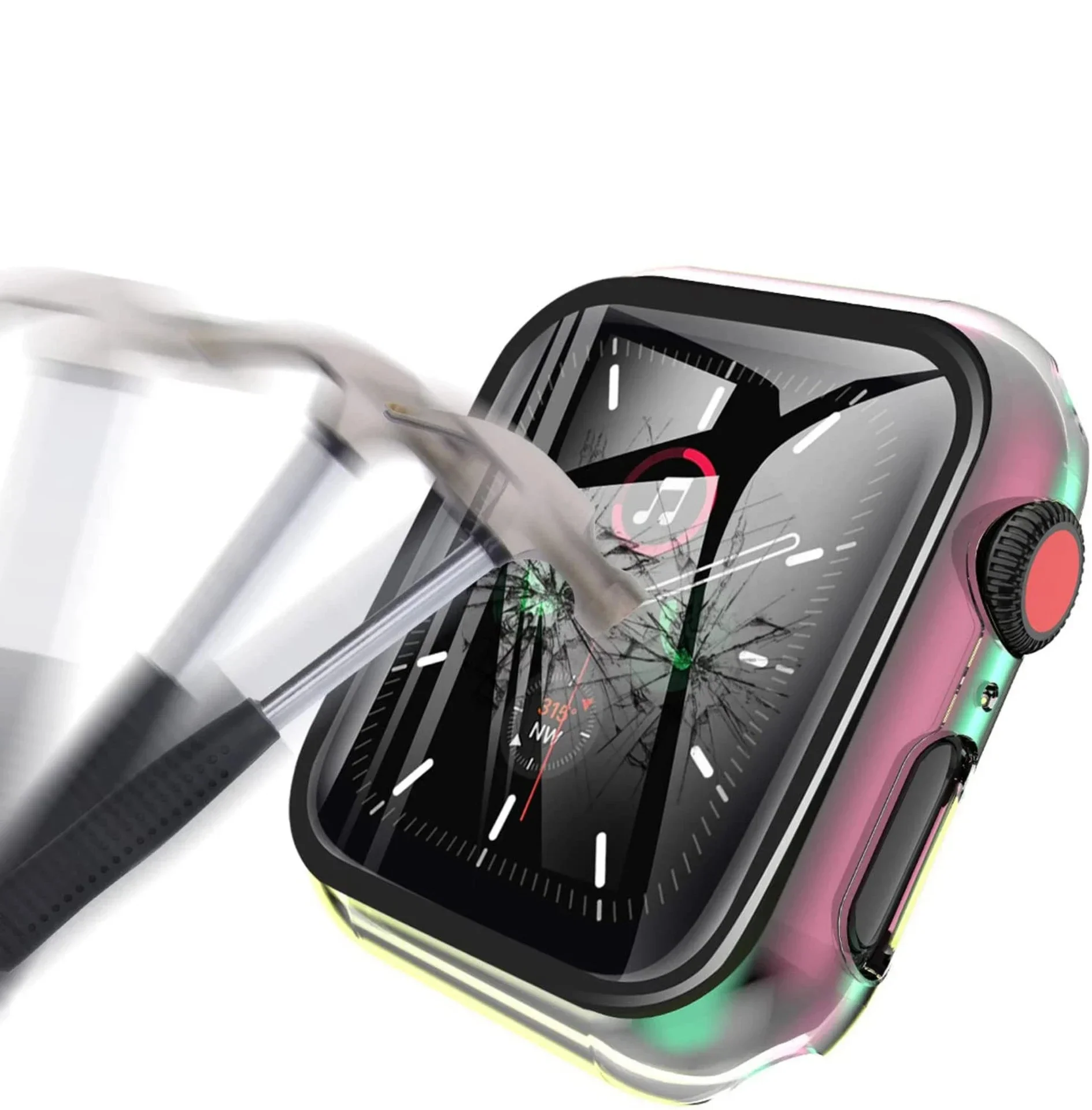 Vibrant Watch Case with Built-in Tempered Glass Screen Protector