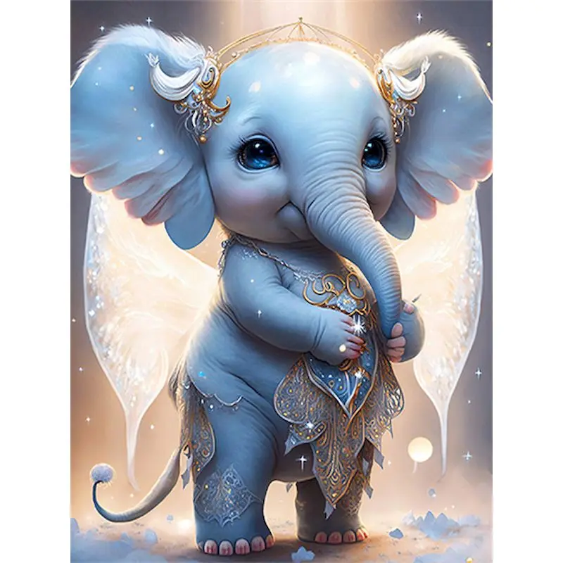 CHENISTORY Paint By Number Cute Blue Elephant Drawing On Canvas Diy  Pictures By Numbers Kits HandPainted Painting Home Decor - AliExpress